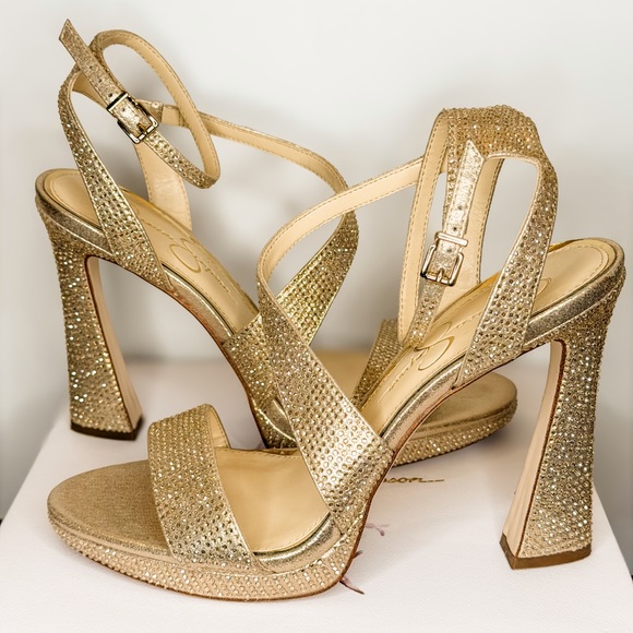 Jessica Simpson Champagne Rhinestone Heels - Picture 2 of 6